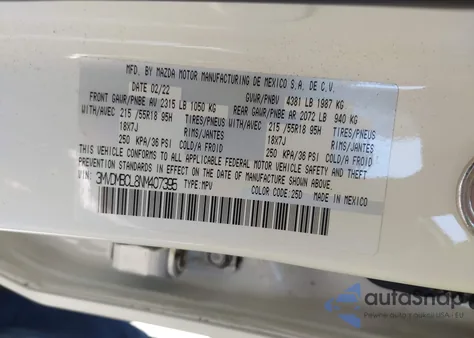 2022 Mazda Cx-30 Preferred z USA, uszkodzony, nr VIN 3MVDMBCL8NM407395